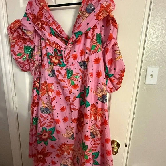 Eloquii Pink Floral Off-Shoulder Dress - Picture 8 of 8
